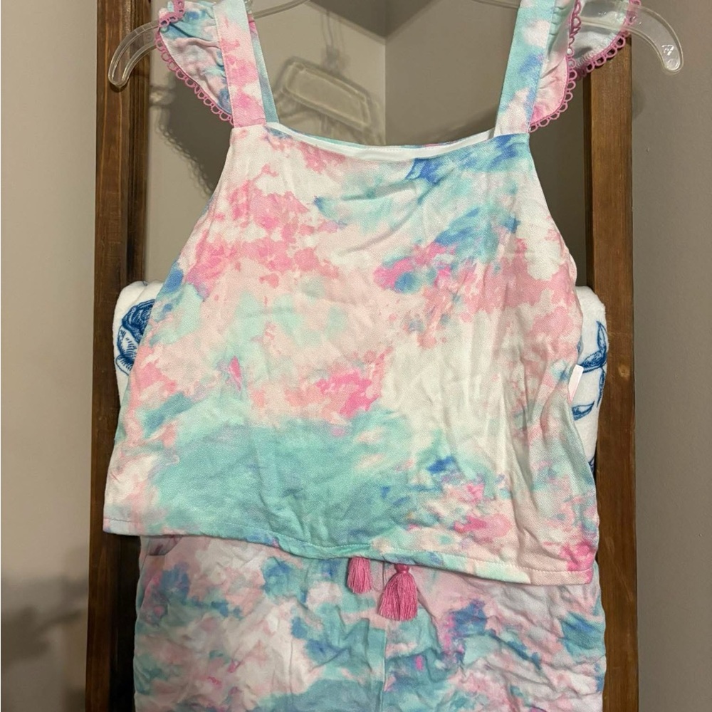 Rare Editions Pink and Blue Tie-Dye Tank Set